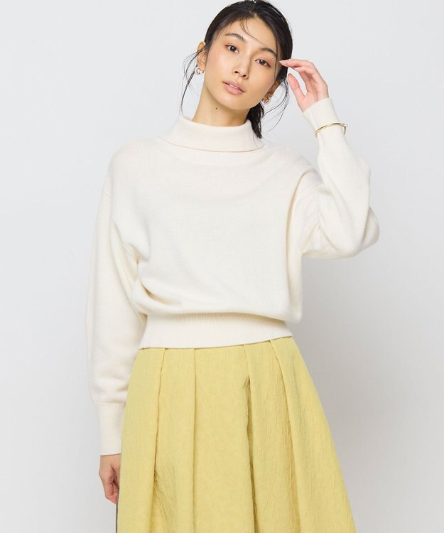 組曲 【2WAY・WEB限定】ウールカシミヤミックス ハイネックニット アイボリー系