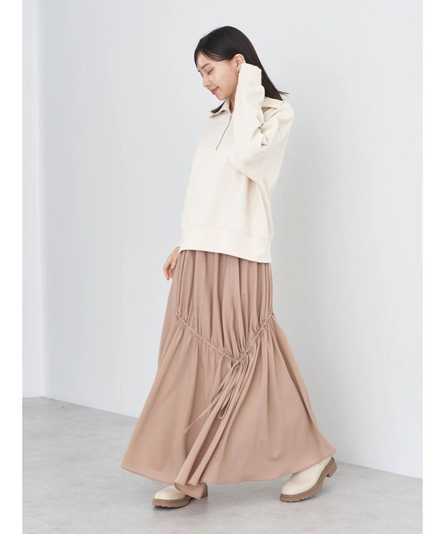 earth music&ecology ハーフＺＩＰスウェット Ivory