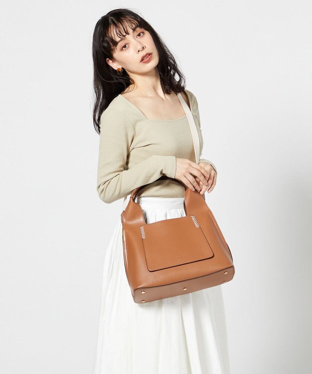 LA BAGAGERIE 【veganview】triangle shape mini tote bag キャメル