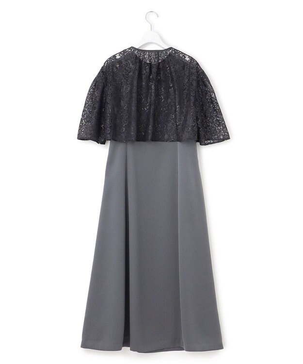 23区 【APPLAUDIR】ブライトフラワーレースコンビ ドレス スレートグレー系