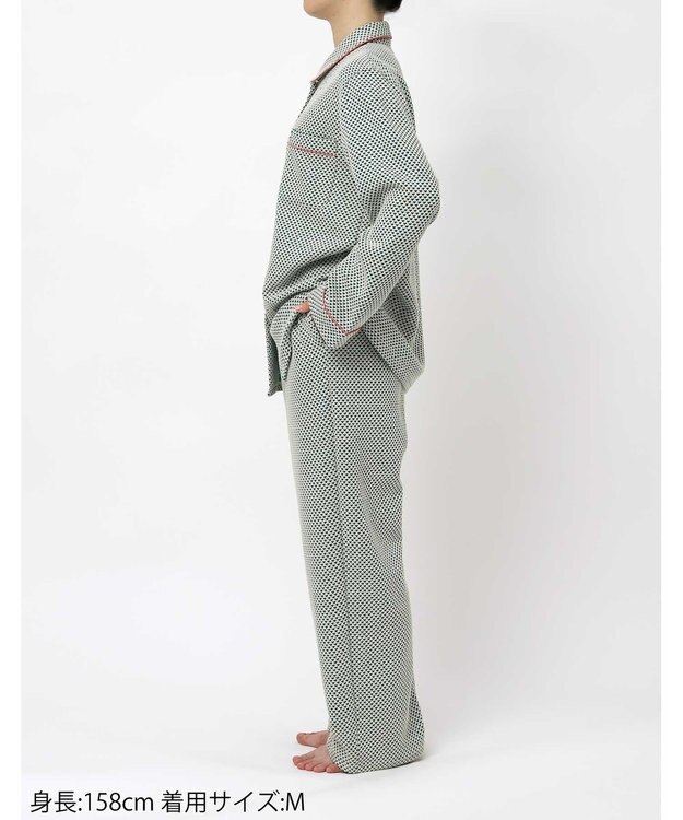 une nana cool 【綿混】丸襟ぽこぽこNew Yearパジャマ グリーン