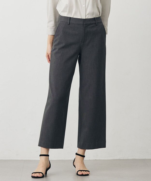 J.PRESS LADIES L 【洗える】T/Rアルガンシルク ワイド パンツ ライトグレー系