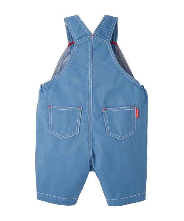 MIKI HOUSE HOT BISCUITS 【ミキハウス】【70-100cm】６分丈オーバーオール ストームブルー