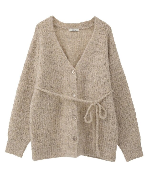 earth music&ecology 【ベルト付き】ＭＩＸカラーブークレカーディガン Light Blue