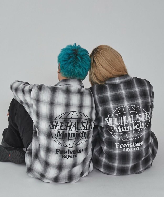 WEGO 【ユニセックス着用ITEM】グラフィックオンブレチェックシャツ（LS） 柄1