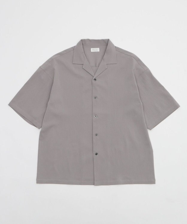 WEGO クレープオープンカラーシャツ（SS） ライトグレー