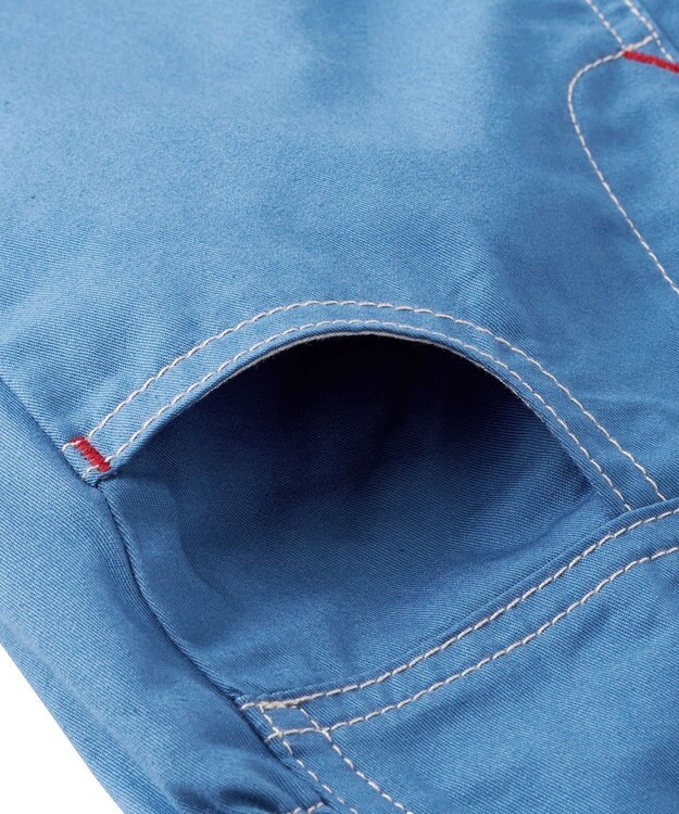 MIKI HOUSE HOT BISCUITS 【ミキハウス】【70-100cm】６分丈オーバーオール ストームブルー