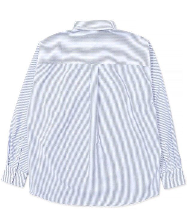 WEGO 【ユニセックス着用ITEM/MLサイズ展開】オックスフォードワンポイントシャツ（LS） ブルーストライプ