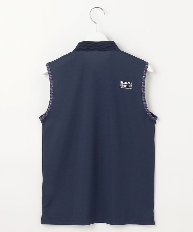 23区GOLF 【WOMEN】【接触冷感・UVケア・吸水速乾】ノースリーブ ポロシャツ ネイビー系