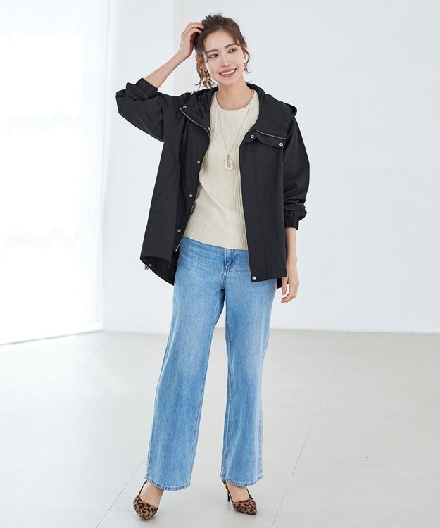 Tiaclasse 【洗える】撥水ドロストマウンテンパーカ― ブラック