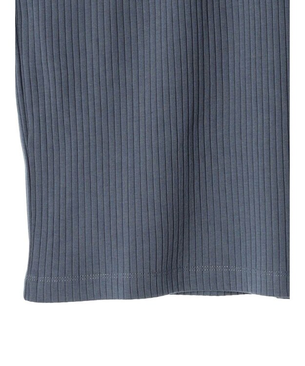 earth music&ecology フレンチスリーブリブプルオーバー Blue