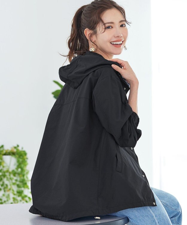 Tiaclasse 【洗える】撥水ドロストマウンテンパーカ― ブラック