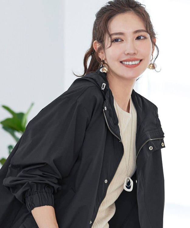 Tiaclasse 【洗える】撥水ドロストマウンテンパーカ― ブラック