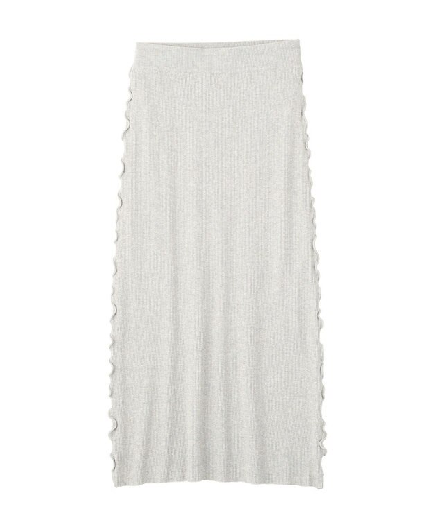 earth music&ecology サイドメローリブニットスカート Gray Mixture