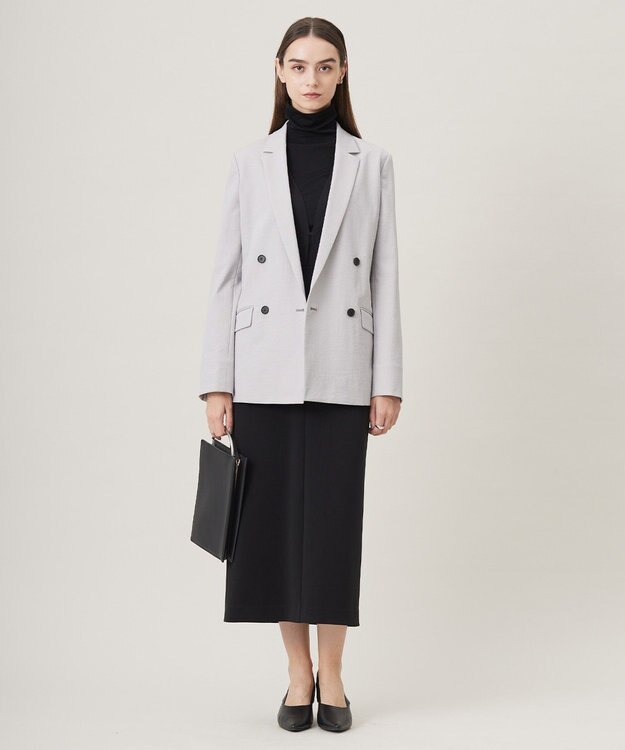 ICB 【接触冷感・UVケア・撥水・洗える】LooseWeave ダブルブレストジャケット トープ系