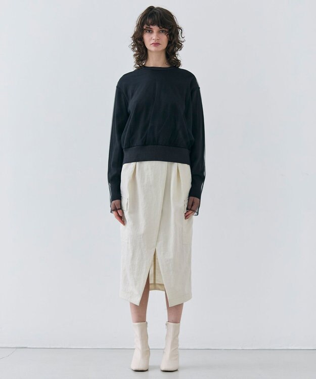 BEIGE， 【洗える】ACANTHUS / カーゴディティールコクーンタックスカート Ecru