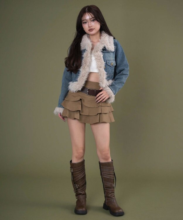 WEGO マルチポケットファーJKT デニムインディゴ