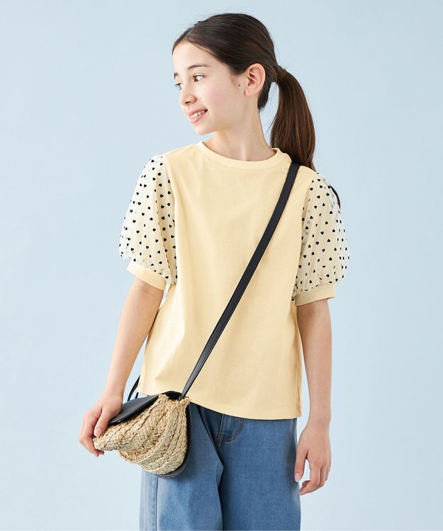 UNFILO 【110-150cm】アソート コンビTシャツ イエロー[袖チュール]