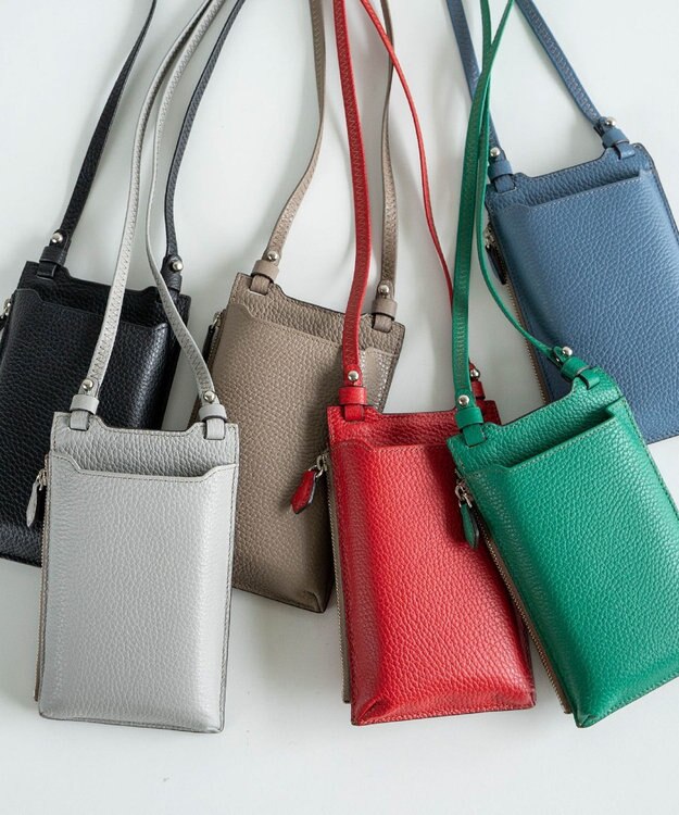 Atelier nuu 本革 スマホショルダー グレージュ