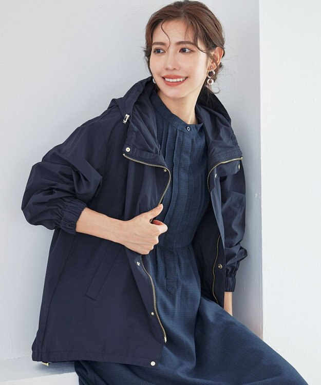 Tiaclasse 【洗える】撥水ドロストマウンテンパーカ― ネイビー