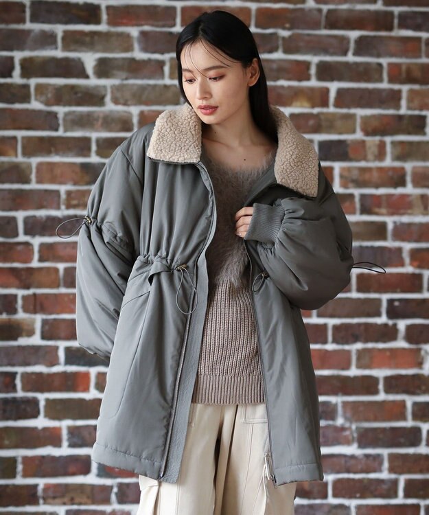 Green Parks ・ｓｗｉｎｇ　ｂｙ　中綿スタンドカラーミリタリーコー Khaki