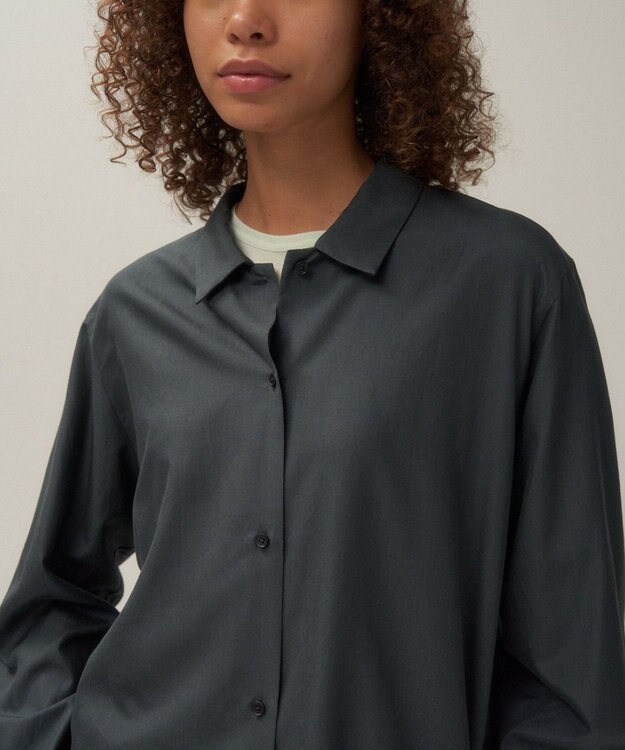 ATON SILK TROPICAL | ウォッシュドシャツ CHARCOAL GRAY