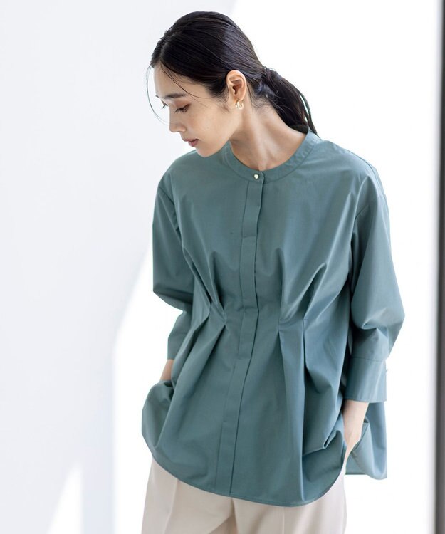 ANY SIS S ウエストタックチュニック ブラウス グリーン