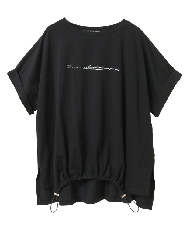 YECCA VECCA 裾ドロストデザインロゴTee Black