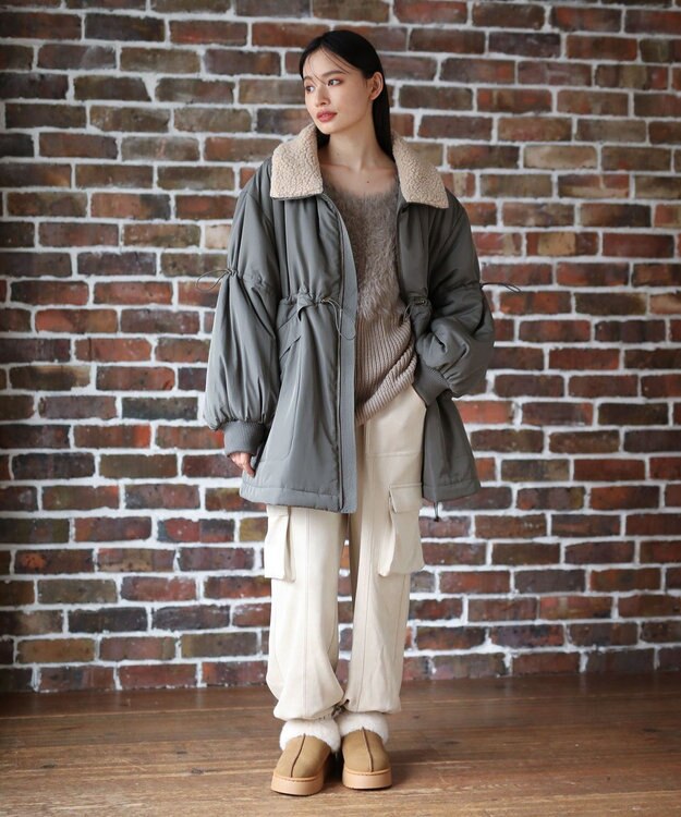 Green Parks ・ｓｗｉｎｇ　ｂｙ　中綿スタンドカラーミリタリーコー Khaki