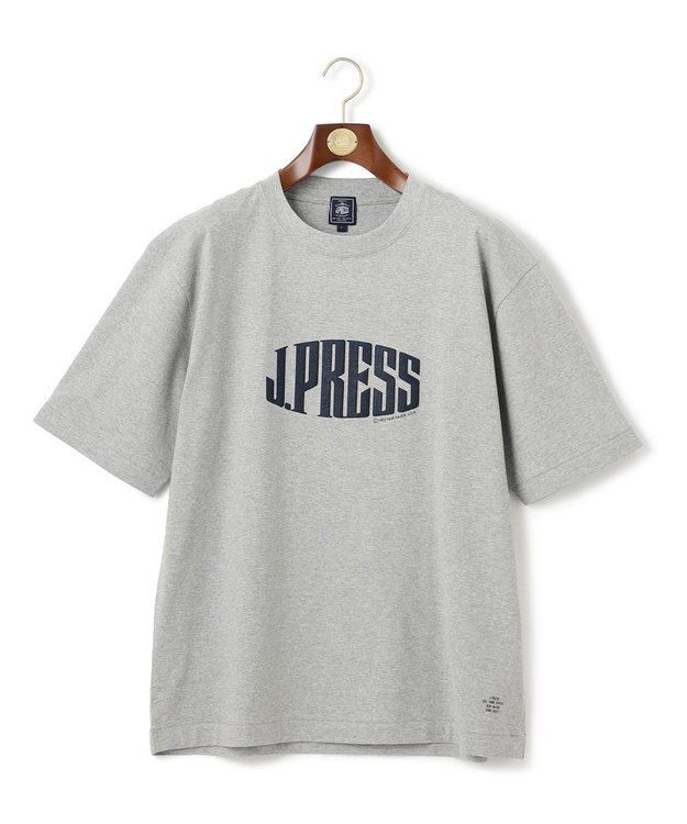 J.PRESS MEN 【J.PRESS ORIGINALS】Supima Recycle Jersey J.PRESS Logo T-shirt ライトグレー系
