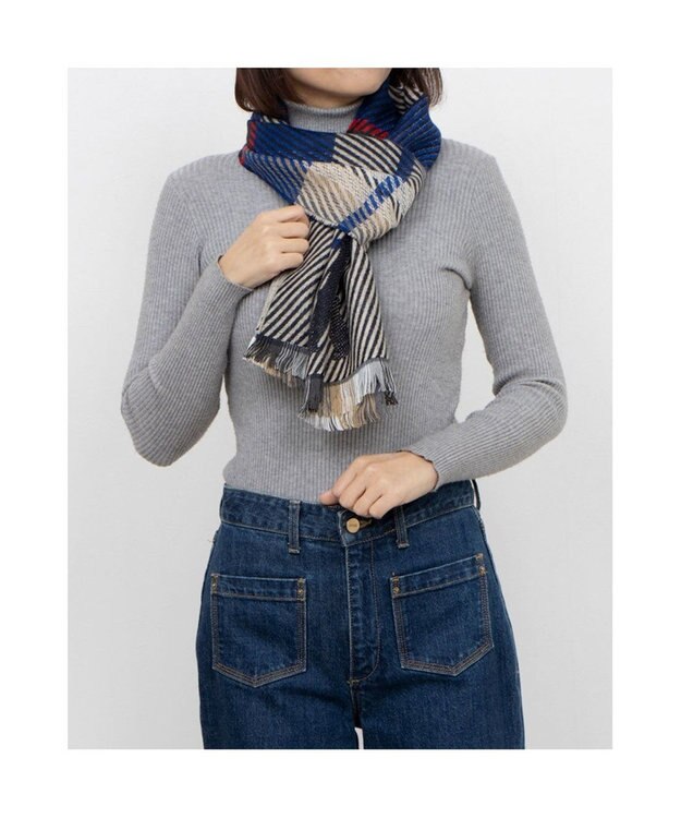 UNBILLION カシュネ cache nez / エッフェルチェックマフラー ネイビー