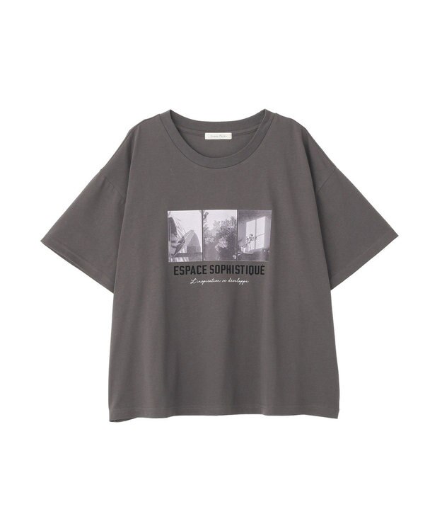 Green Parks 汗染み防止ボックスロゴＴシャツ Charcoal Gray
