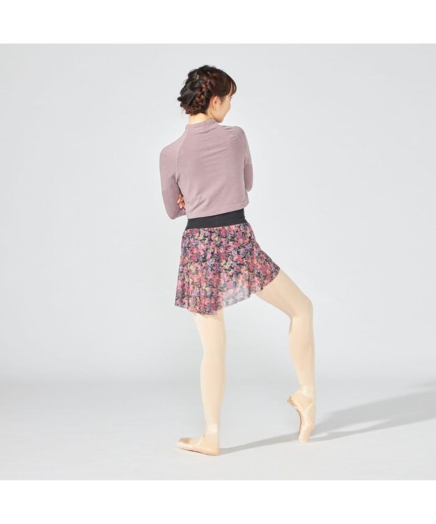 Chacott モックネック・ショートトップ (サーモギア(R)糸使用） グレイッシュライラック