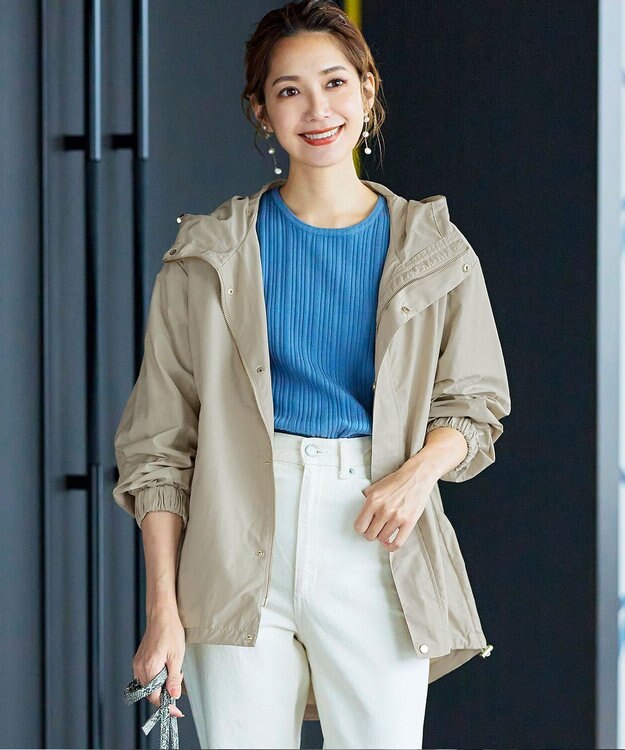 Tiaclasse 【洗える】撥水ドロストマウンテンパーカ― グレージュ