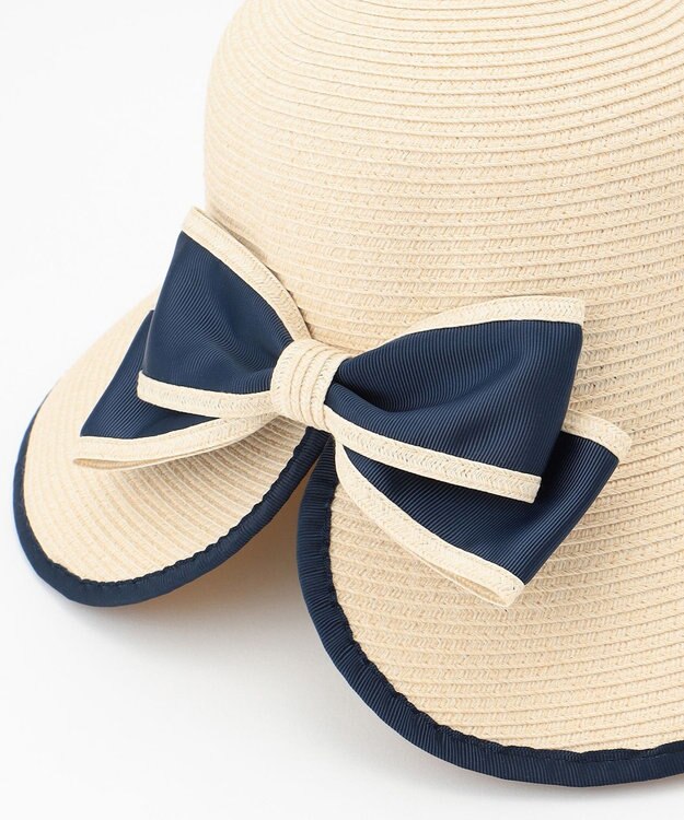 ANY SIS 【美人百花7月号掲載】ウォッシャブルリボン ハット ベージュベージュ×ネイビー