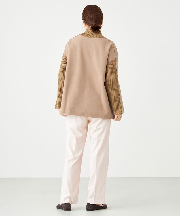 SHARE PARK LADIES ラグランスリープハイネックプルオーバー キャメル