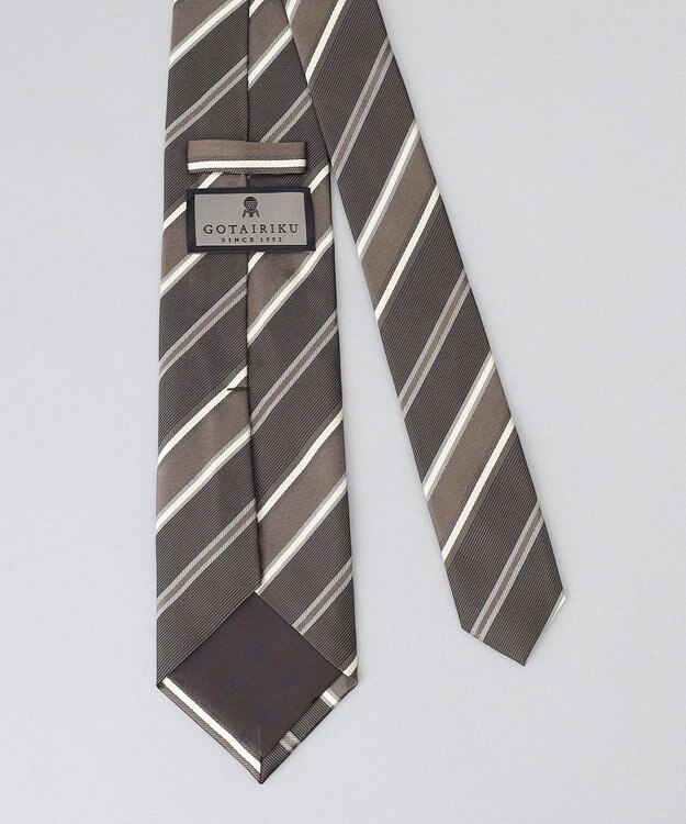 GOTAIRIKU GOTAIRIKU別注【日本製】シルク ネクタイ_ストライプ ブラウン系1