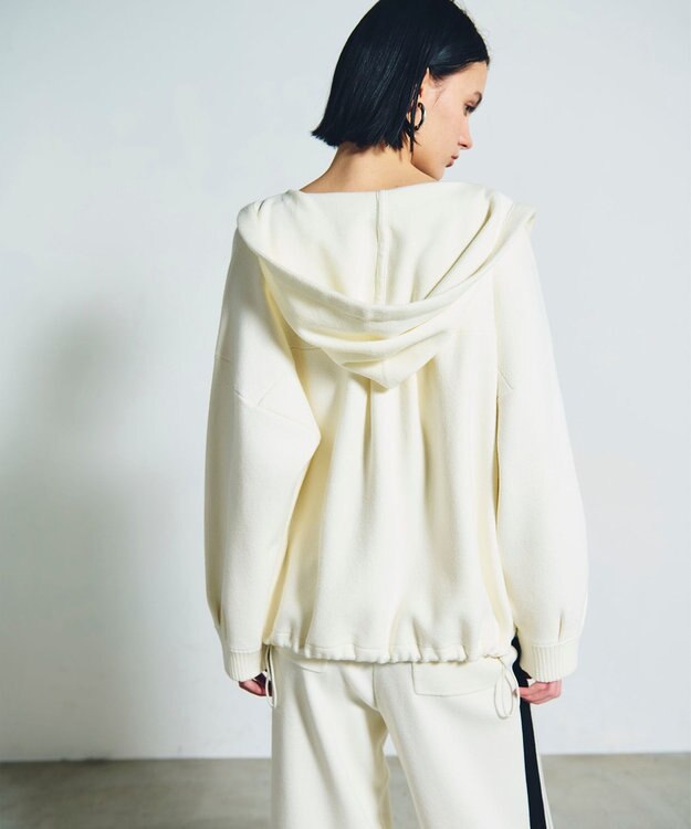 GRACE CONTINENTAL ロゴ刺繍ニットパーカー ホワイト