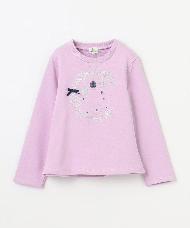組曲 KIDS 【110-140㎝】オーナメント刺繍 トレーナー ライラック系