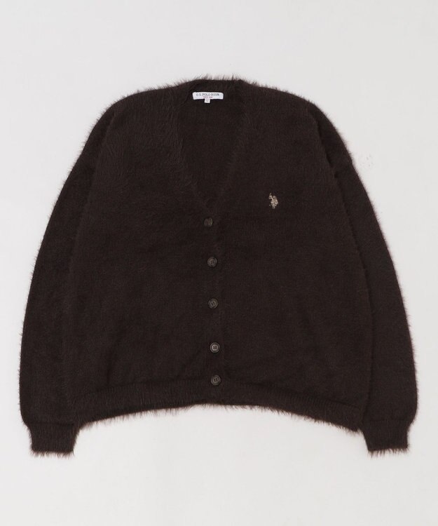WEGO 【25年秋冬新作/WEB限定】別注USPOLOシャギーニットカーデ ブラウン