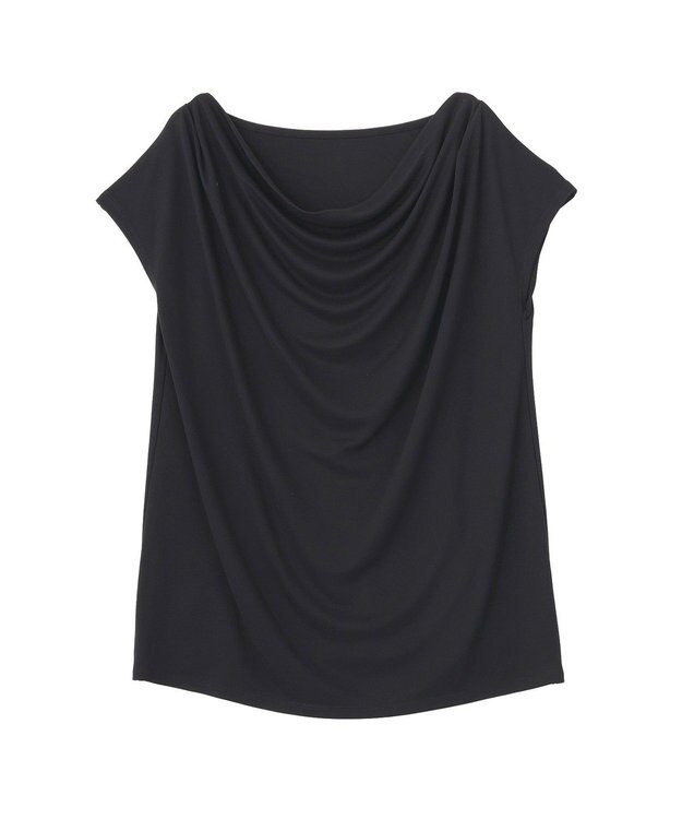YECCA VECCA 【接触冷感】ドレープカットトップス Black