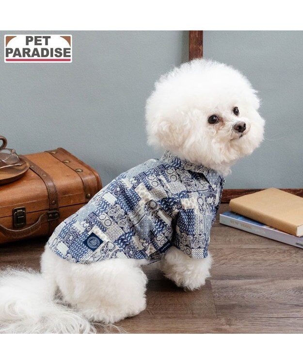 PET PARADISE J.PRESS ペイズリー シャツ 小型犬 ネイビー