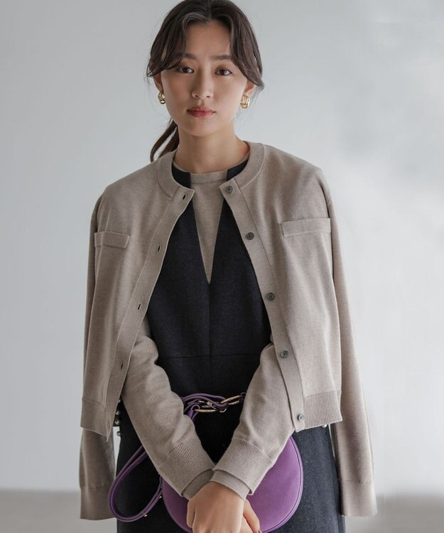 組曲 S ニューシックニット カーディガン ベージュ系