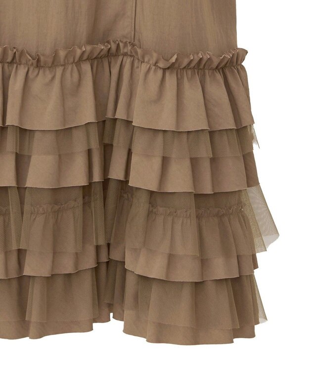 YECCA VECCA ラッフルキャミワンピース Camel