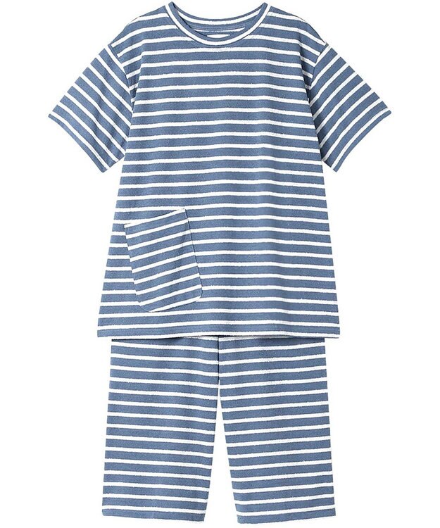 une nana cool 綿混ブークレーボーダー 半袖パジャマ OB