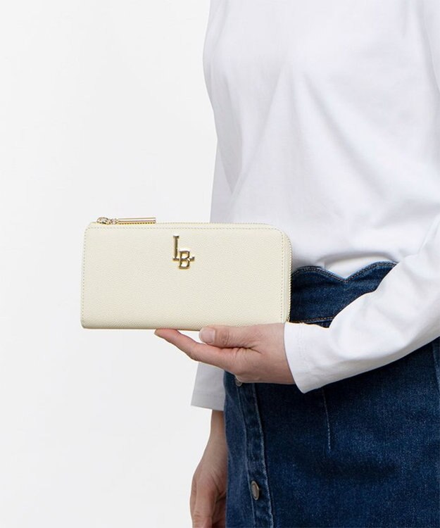 LANVIN en Bleu エルヴィー Ｌファスナー長財布 アイボリー