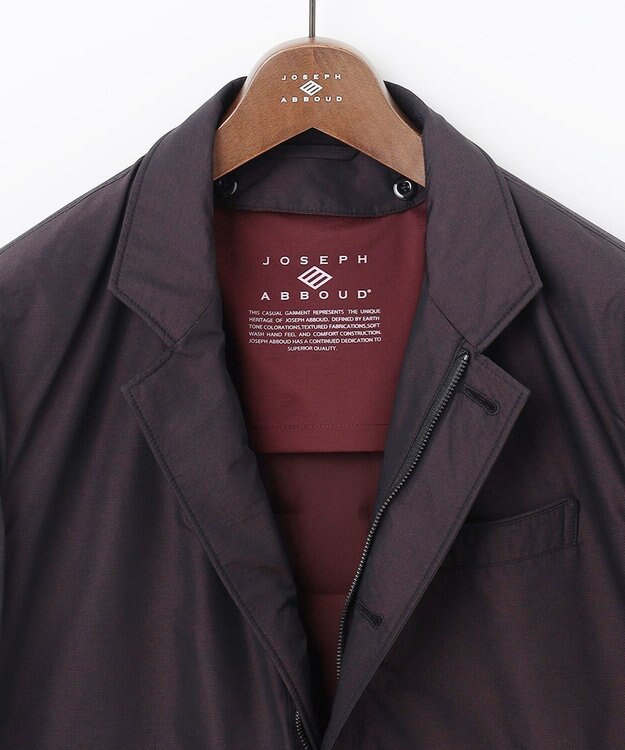 JOSEPH ABBOUD 【2WAY/撥水/7ポケット/ダウンライナー付】 2WAY高機能インターレースメモリー ダウン ブルゾン ワイン系