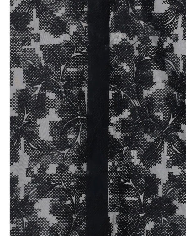 Te chichi オーガンジー刺繍ハーフスリーブシャツ ブラック