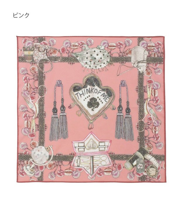 MOONBAT SWASH LONDON(スウォッシュロンドン） コットンハンカチーフ THINK OF ME 52×52 日本製 ピンク