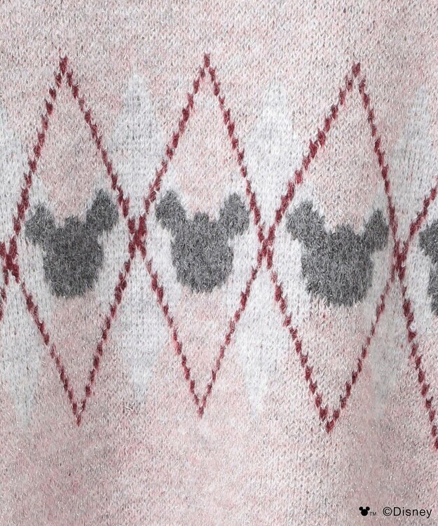 Green Parks ミッキー＆フレンズ／アーガイル柄ニット Pink